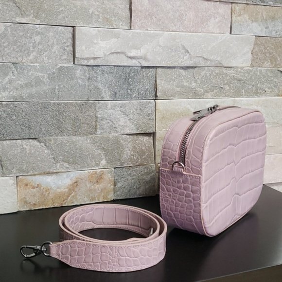 🎁 Pop & Suki Croc Embossed Bigger Leather Camera Bag - Picture 7 of 12